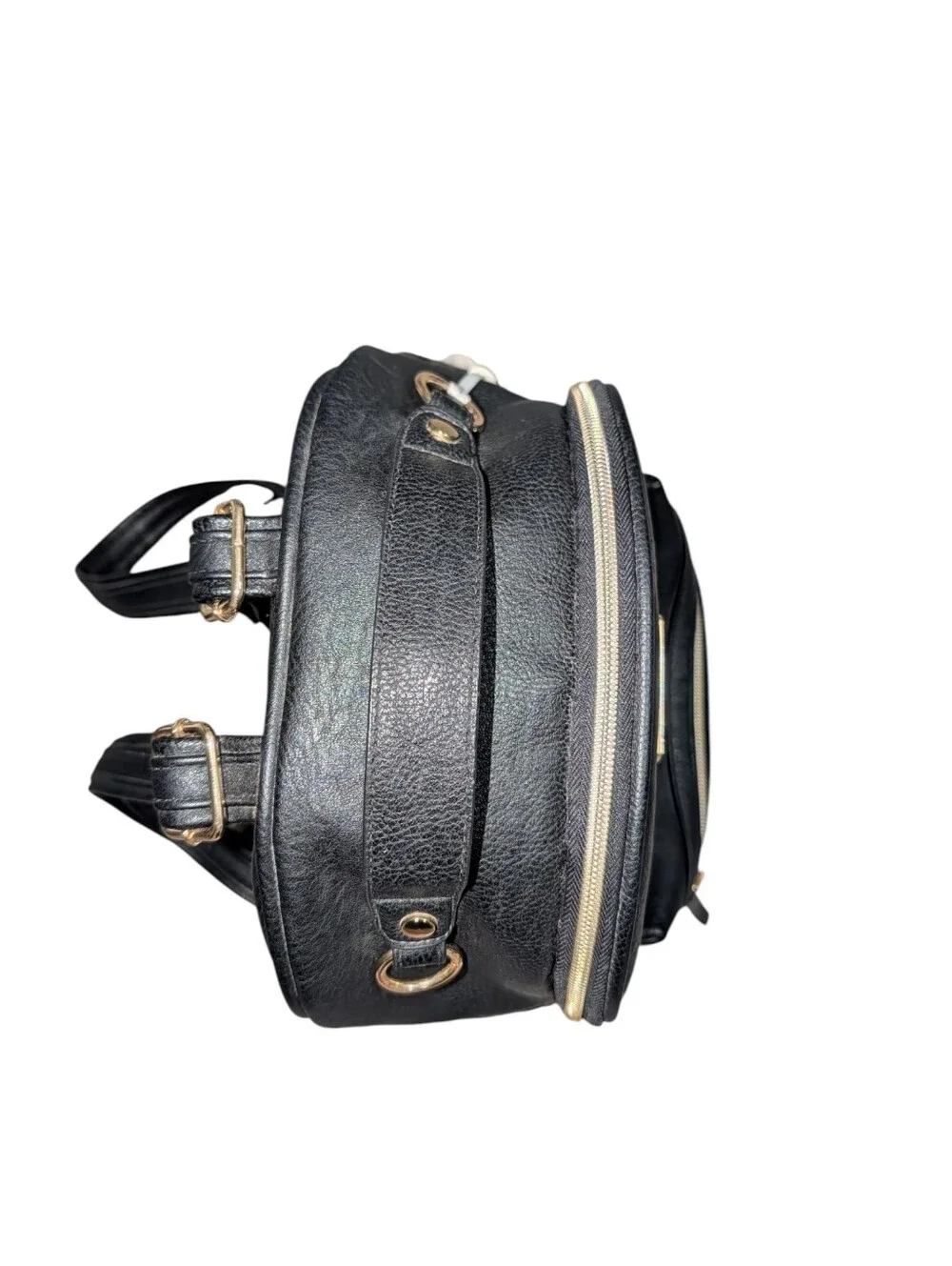 Itzy Ritzy Mini Diaper Bag Backpack Black And Gold Hardware